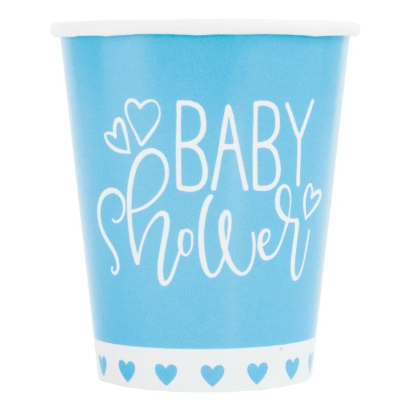 E-shop Kelímky papierové Baby Shower modré 266 ml, 8 ks