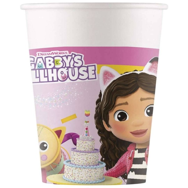 Tégliky papierové Gabby´s Dollhouse 200 ml 8 ks