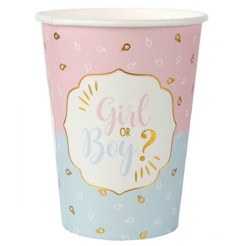 Tégliky papierové Girl or Boy 270 ml 10 ks