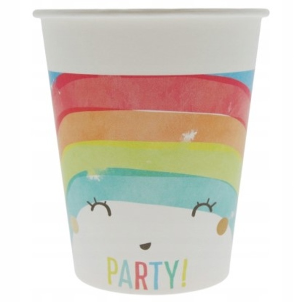 Tégliky papierové Rainbow Party 200 ml 8 ks