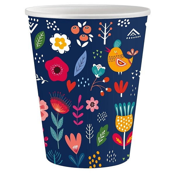 Tgliky papierov Summer Have fun tm. modr 250 ml 6 ks