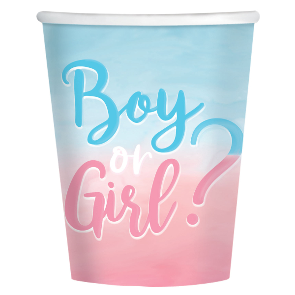 E-shop Baby shower "Boy or Girl" - Tégliky papierové 250 ml 8 ks