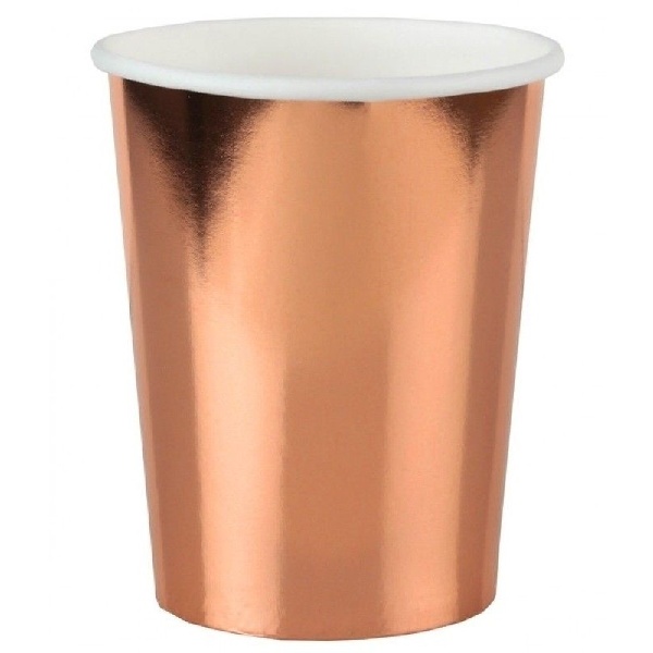 Tégliky papierové metalické ružové zlato 270 ml 10 ks