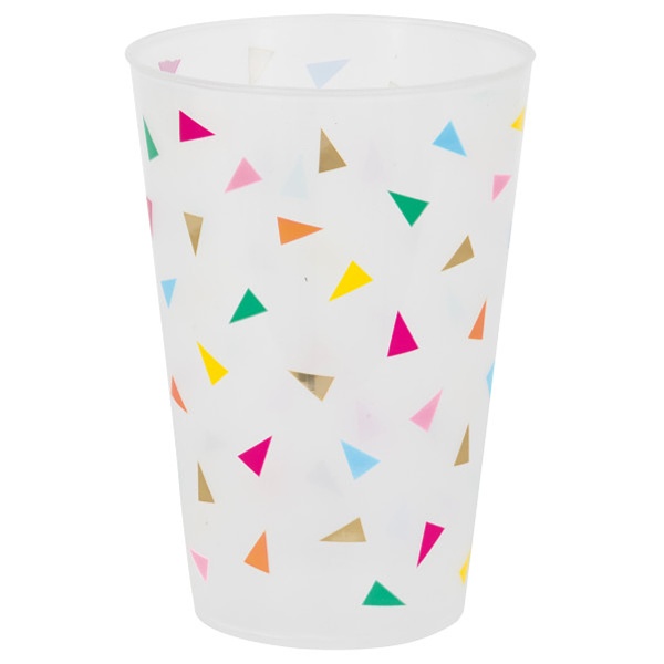 Tégliky plastové opakovane použiteľné Trojuholníky multicolor 473 ml 6 ks