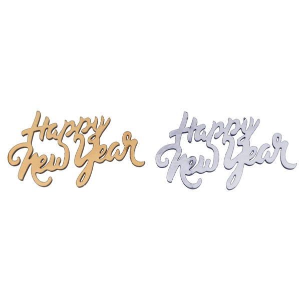 Konfety na stl HNY stbrn/zlat 6 x 4,3 cm 10 ks