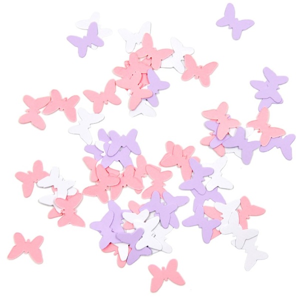 E-shop Konfety papierové Motýliky ružová/lila 100 ks