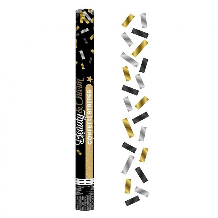 Konfety vystřelovací zlato-stříbrné 61 cm
