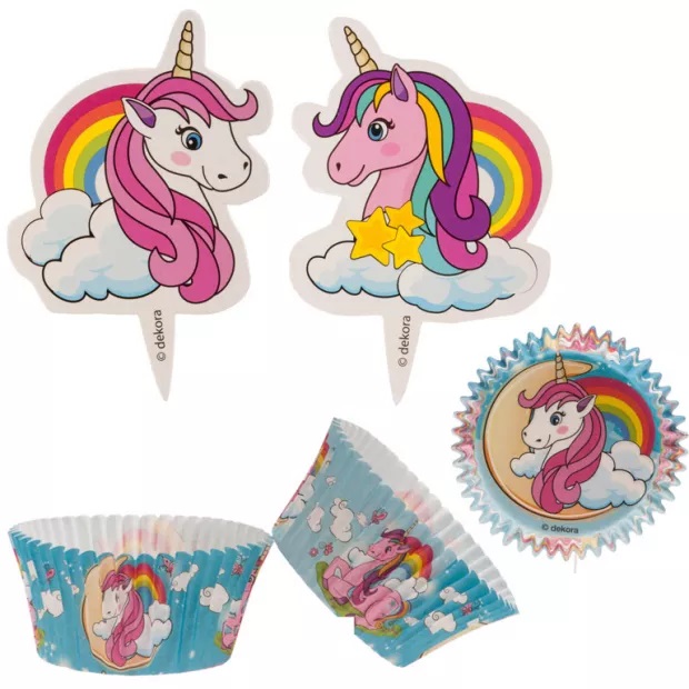 Košíčky na cupcakes so zápichmi Unicorn 24 ks