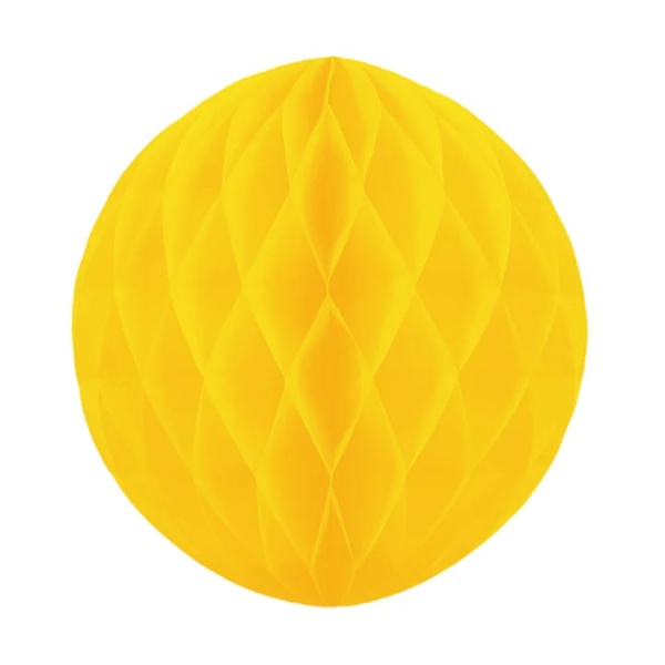 Guľa papierová dekoračná žltá 30 cm