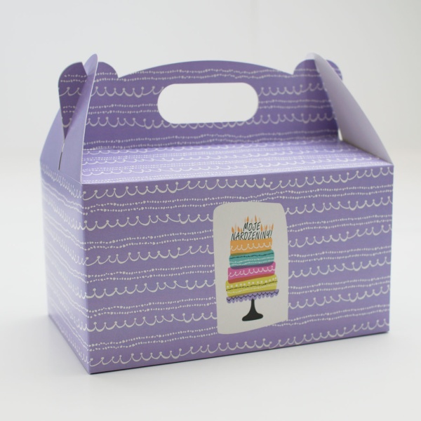 Krabika na zkusky Moje narodeniny torta fialov 201311 cm 1ks