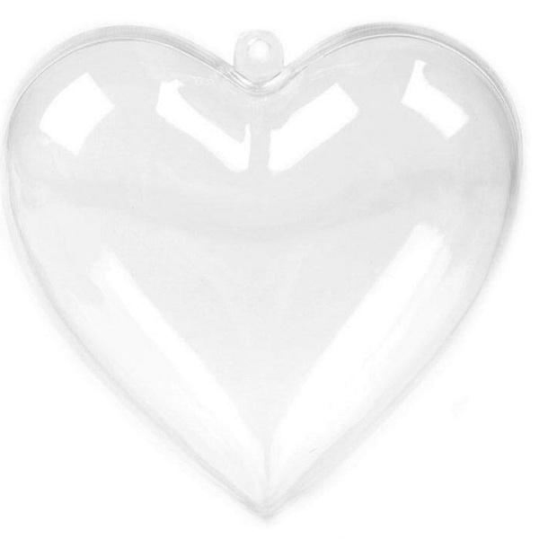 E-shop Krabička plastová Srdce transparentné dvojdielne 10 x 10 cm