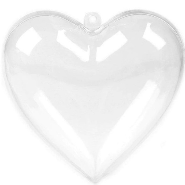 E-shop Krabička plastová srdce dvojdielne transparentné 8 x 8 cm