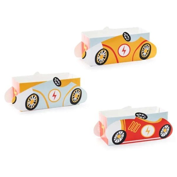 Krabiky na oberstvenie a popcorn Cars 7,5 x 7,5 x 17 cm 3 ks