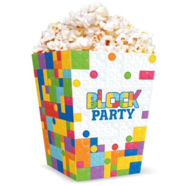 Krabiky na popcorn Block party 8,5x12,5 cm (6 ks)