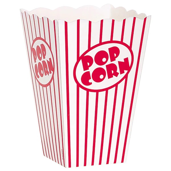 Krabiky na popcorn erven prky 15 x 11 x 11 cm 10 ks