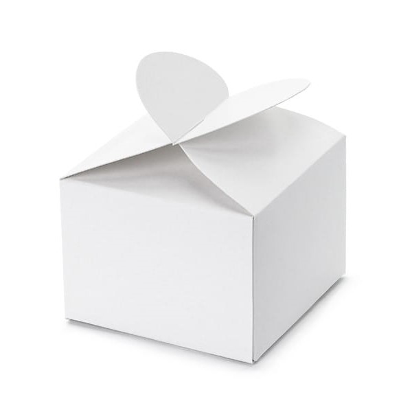 Krabičky na svadobné mandle, biele 6 x 5 x 6 cm 10 ks