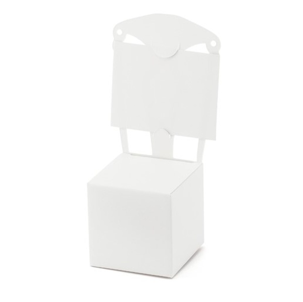 E-shop Krabičky s menovou bielou Stolička 5x5x13,5 cm (10 ks)