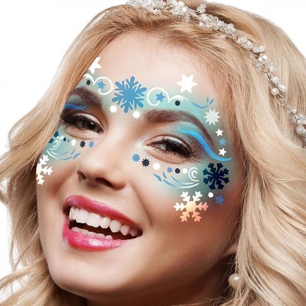 E-shop Make-up set so samolepkami na tvár Snowflakes