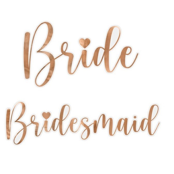 E-shop Nálepky na sklo "Bride & Bridesmaid" ružové zlato