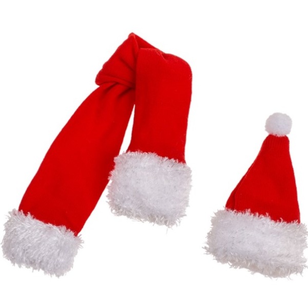 E-shop Ozdoba na fľašu Santa čiapočka a šál