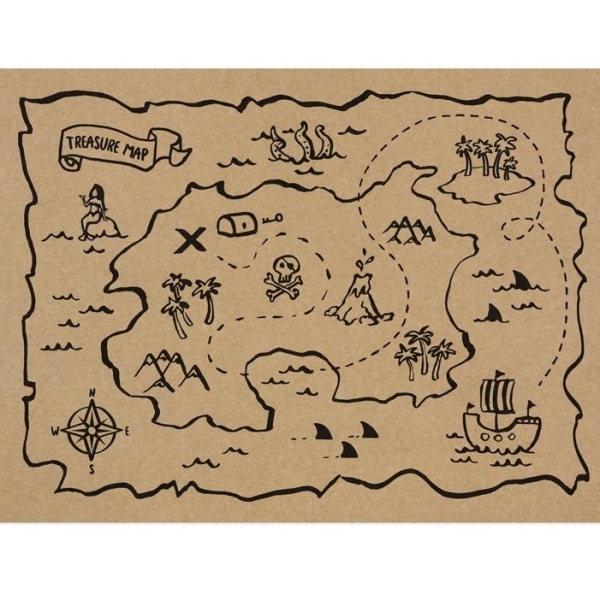 PRESTIERANIE papierové Mapa pokladu 6 ks