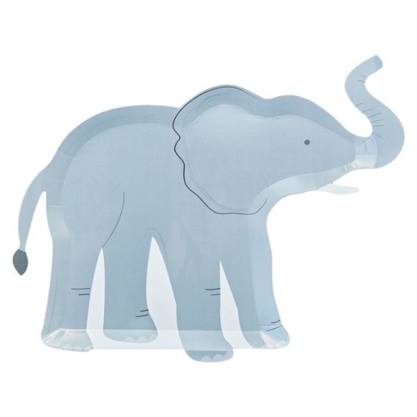 Papierové taniere v tvare slona, luxusná kvalita 8 ks