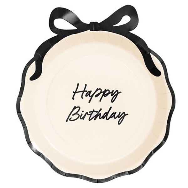Paprov talky Happy Birthday s malikou 24 cm 6 ks