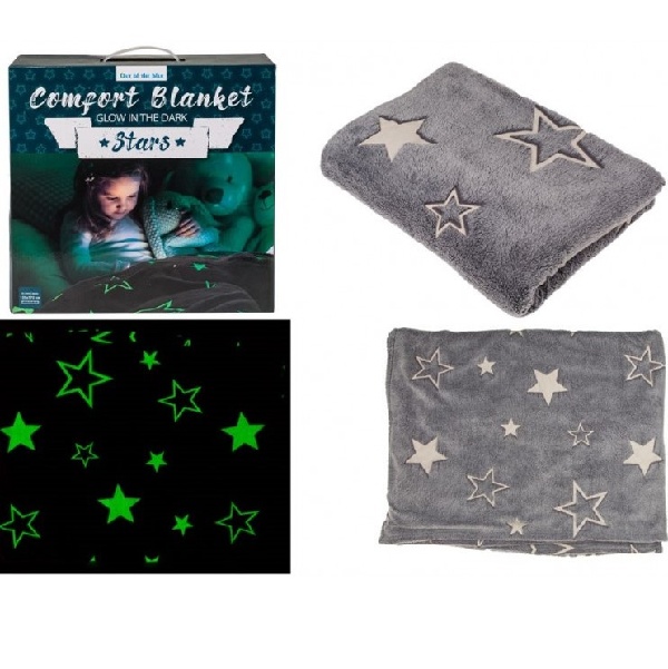 E-shop Plyšová deka s hviezdičkami svietiacimi v tme 135 x 173 cm
