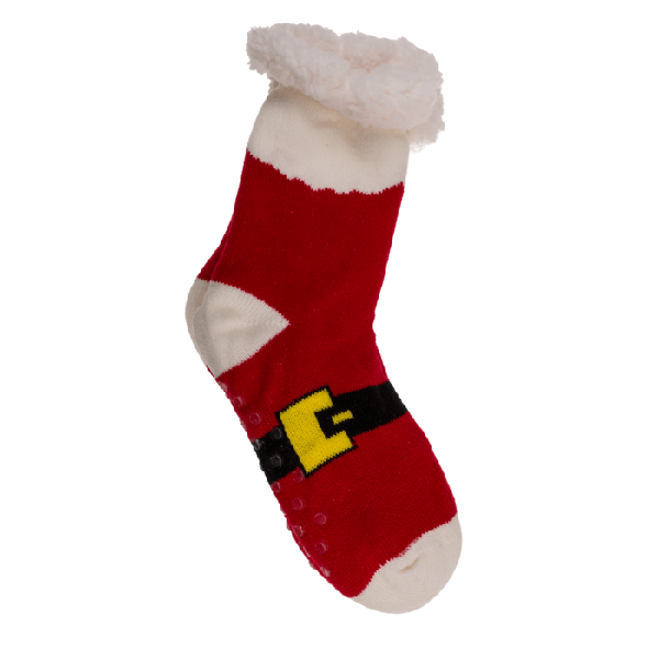 E-shop Ponožky dámske s baránkom Christmas červené Santa jedna veľkosť
