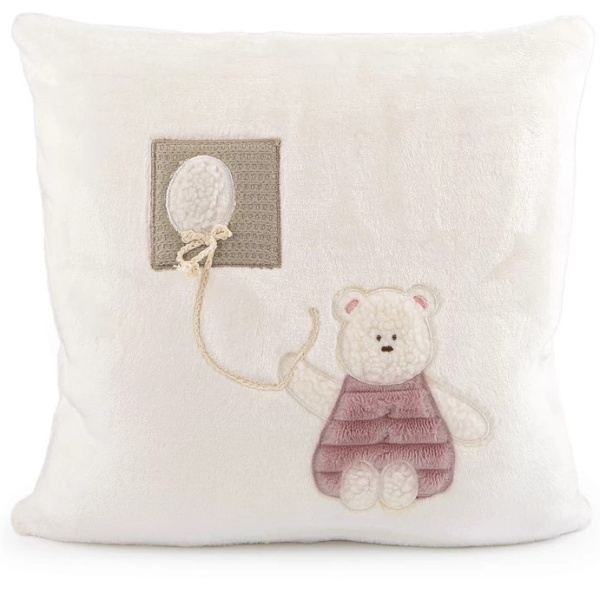 Oblieka na vankik fleece Medvedk ruov 40 x 40 cm