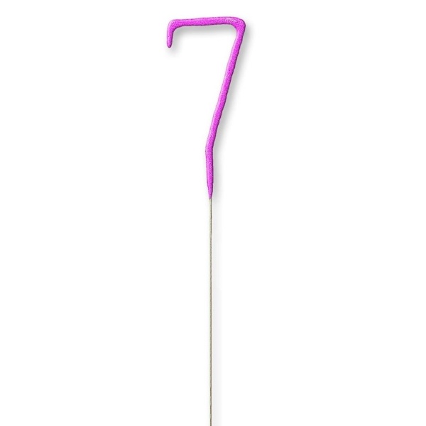 Prskavka glitrová číslica 7 ružová 17,8 cm