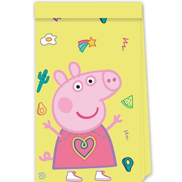 Vrecká darčekové papierové Peppa Pig 22 cm, 4 ks