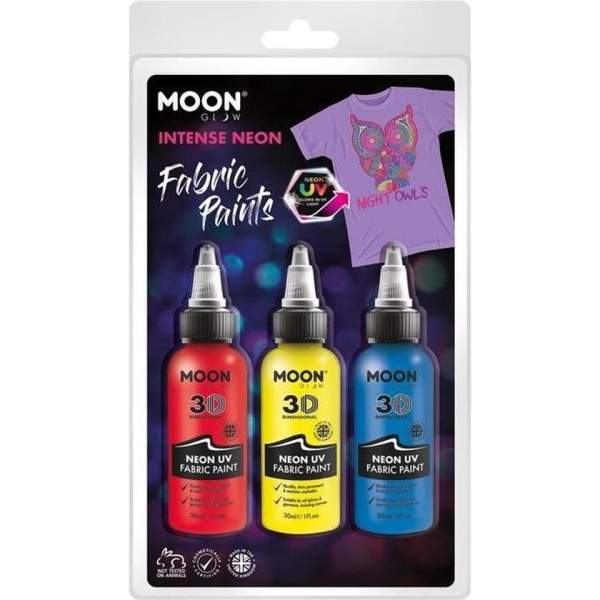 Set farieb na textil 3D Neon UV erven/lt/modr