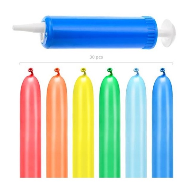 E-shop Balenie pastelových modelovacích balónikov mix farieb s pumpičkou