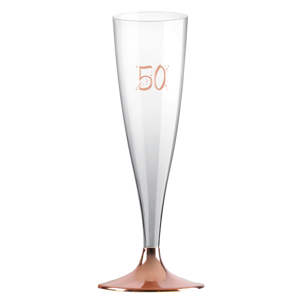 ŠAMPUSKY plastové 50. narodeniny Rose Gold 14cl 6ks