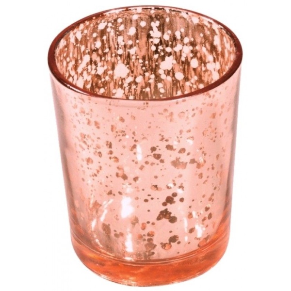 Svietnik sklenený Rose Gold 5,5x6,7 cm