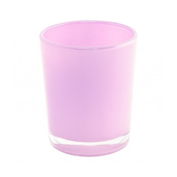Svietnik na čajovú sviečku sklenený ružový
