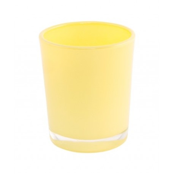 Svietnik na čajovú sviečku sklenený žltý