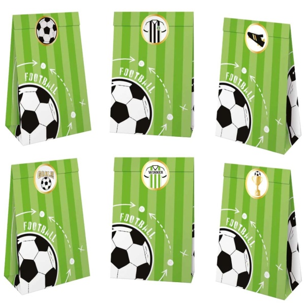 Vreck papierov na sladkosti Futbal 10 x 17,5 cm 6 ks
