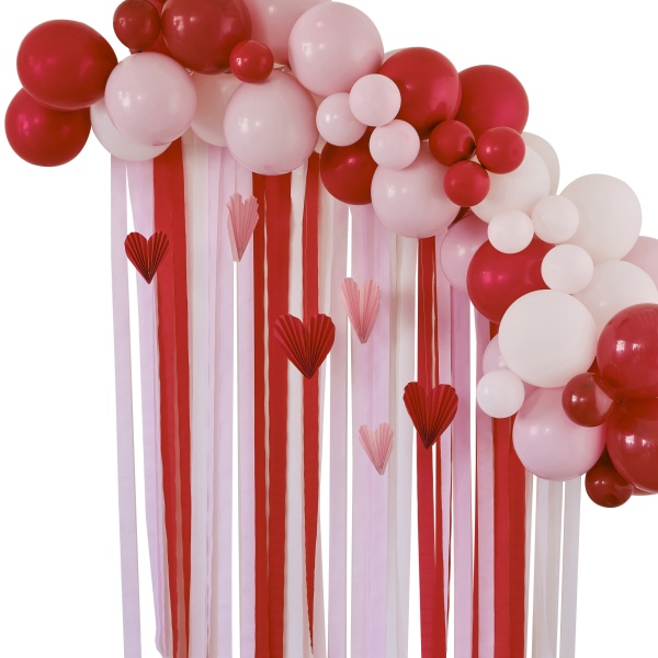 Sada balónikov na balónikový oblúk červená/ružová 55 ks