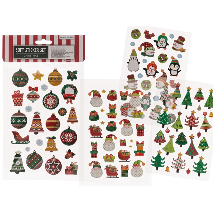 E-shop Samolepky vianočný hárok 14 x 25 cm mix motívov 1 ks