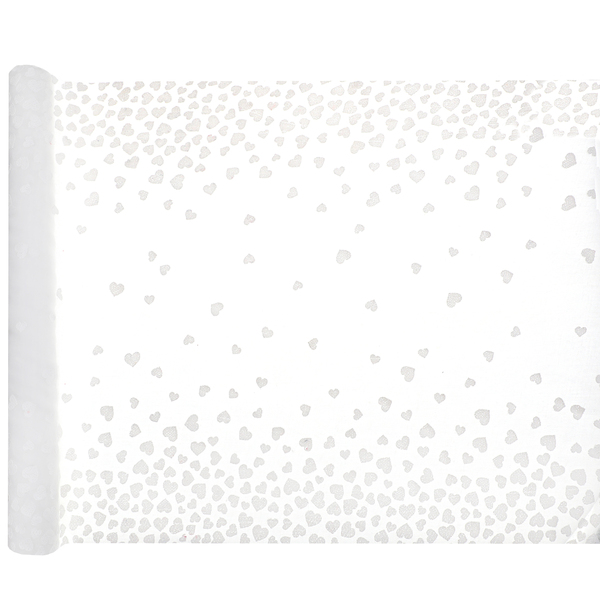 erpa stolov biela so srdiekami 48 cm x 3 m