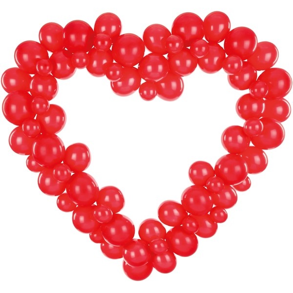 Sada balónikov Srdce červené, s rámom 160 cm