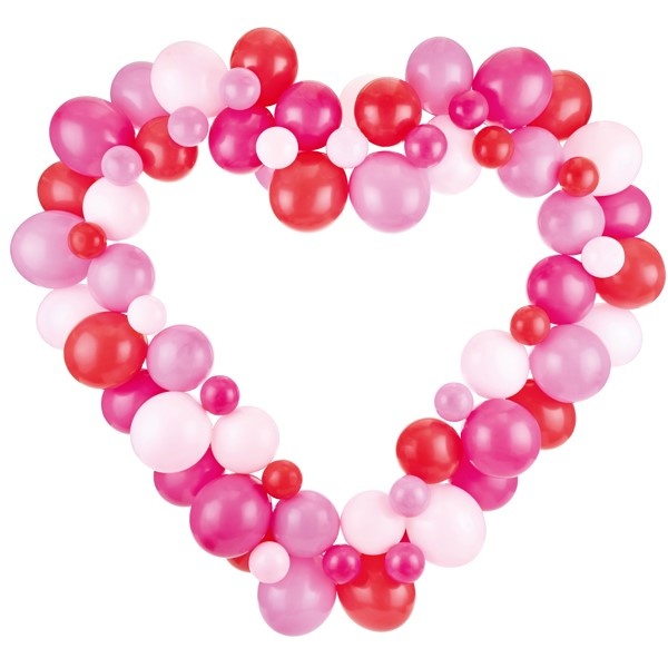 E-shop Balenie balónikov Srdce ružové, s rámom 160 cm