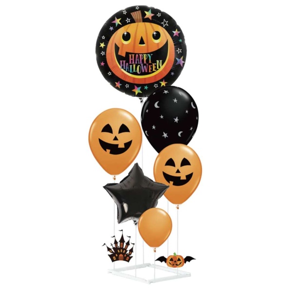 E-shop Súprava balónikov so stojanom Halloween tekvica 6 ks