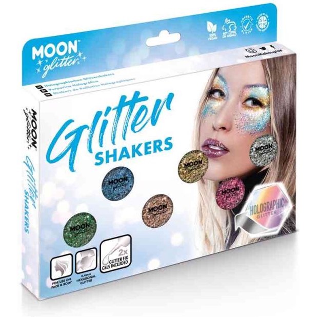 E-shop Set trblietok Glitter Shakers holografické mix farieb 6 ks