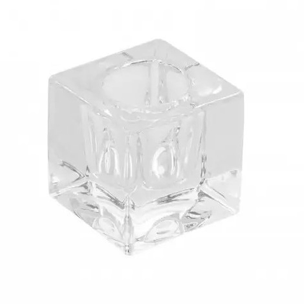 Svietnik sklenen na zku svieku Kocka ra 4 x 4 x 4 cm