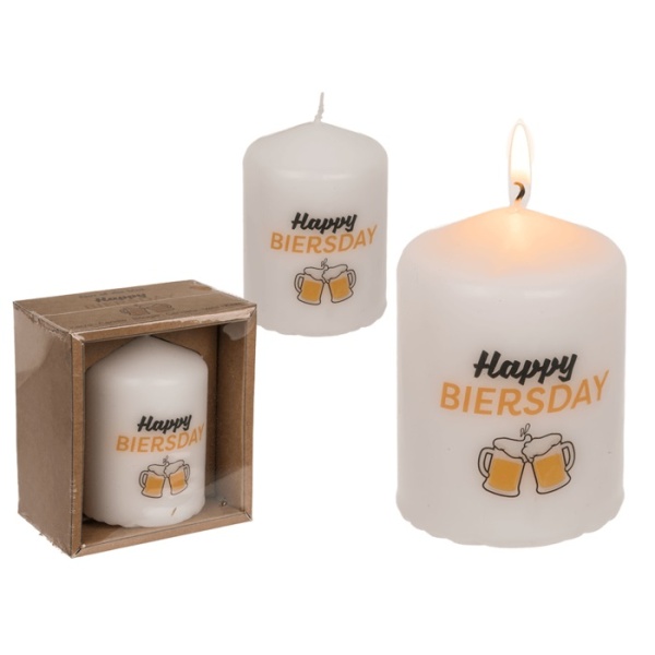 E-shop Sviečka Happy Biersday 6 x 8 cm