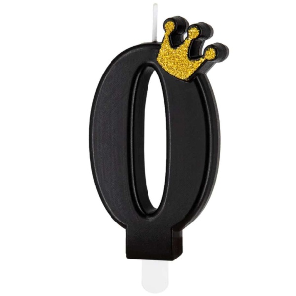Svieka tortov slice 0 ierna s korunkou 8,8 cm