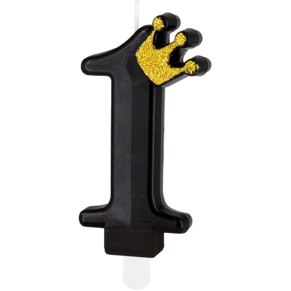 Svieka tortov slica 1 ierna s korunkou 8,8 cm